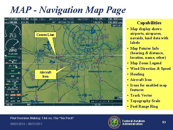 MAP - Navigation Map Page Capabilities Course Line Aircraft Icon Pilot Decision Making: TAA MAP - Navigation Map Page Capabilities Course Line Aircraft Icon Pilot Decision Making: TAA