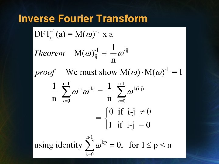 Inverse Fourier Transform 