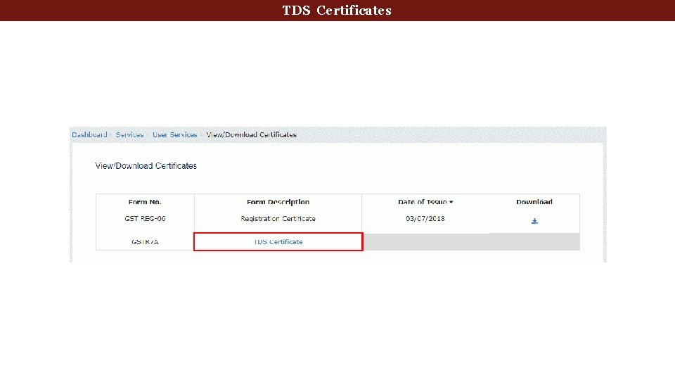 Tax Deducted at Source TDS Certificates 