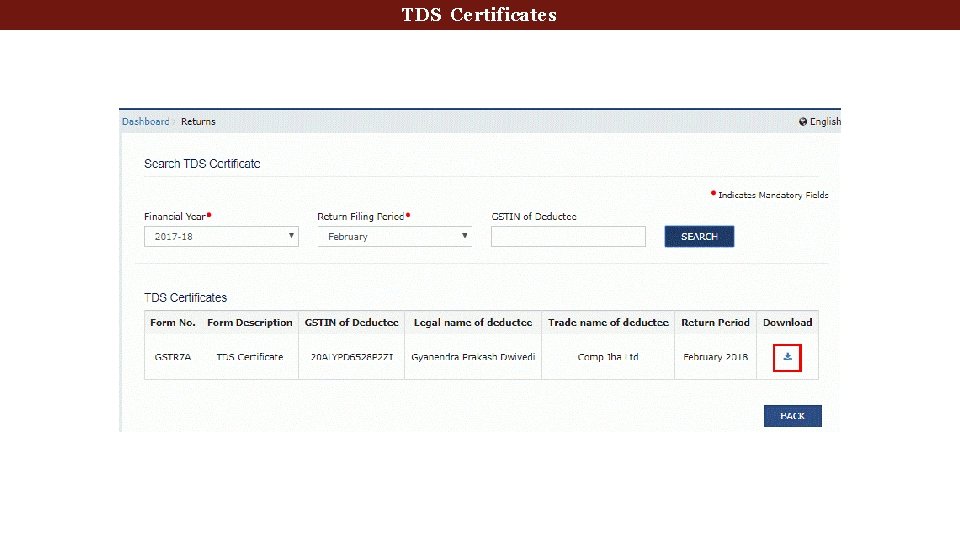 Tax Deducted at Source TDS Certificates 