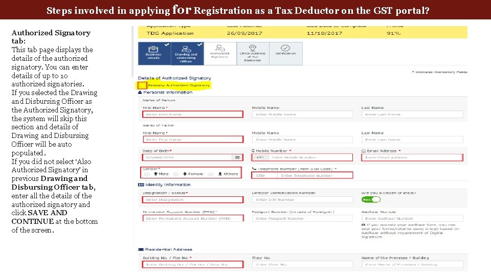 Steps involved in applying for Registration as a Tax Deductor on the GST portal?