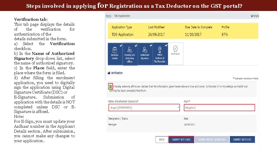 Steps involved in applying for Registration as a Tax Deductor on the GST portal?