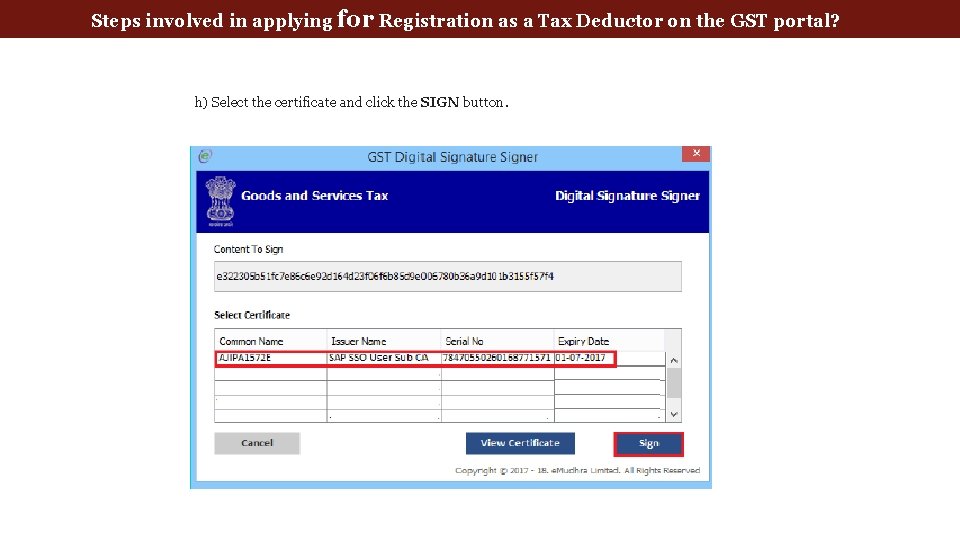 Steps involved in applying for Registration as a Tax Deductor on the GST portal?