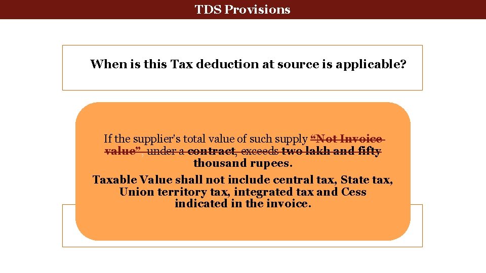 Tax deducted at source TDS Provisions When is this Tax deduction at source is