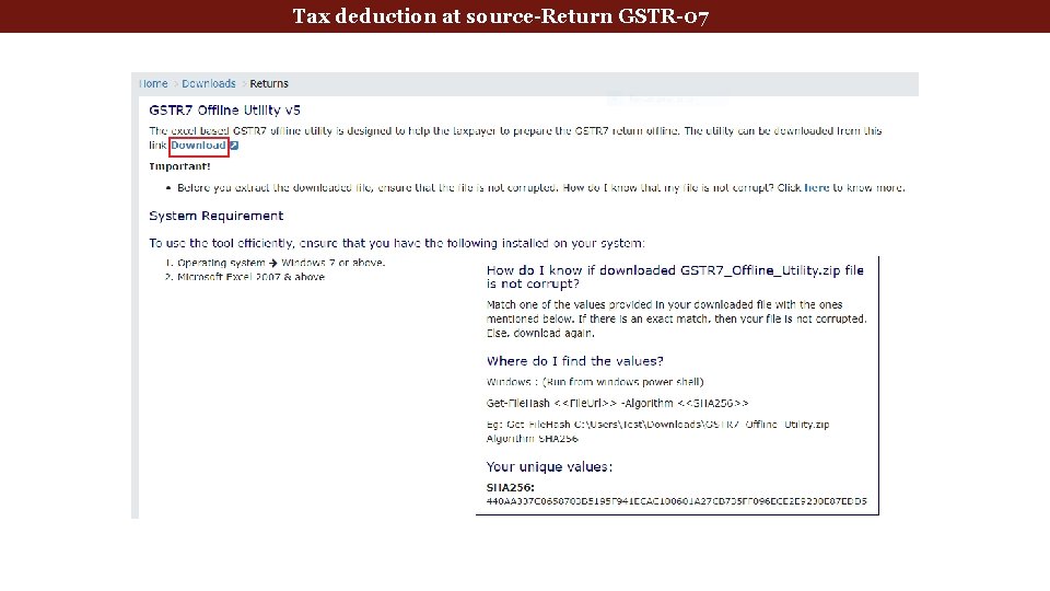 deduction at source-Return GSTR-07 Tax Deducted. Tax at Source 