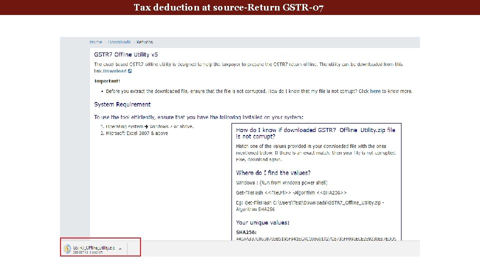 deduction at source-Return GSTR-07 Tax Deducted. Tax at Source 