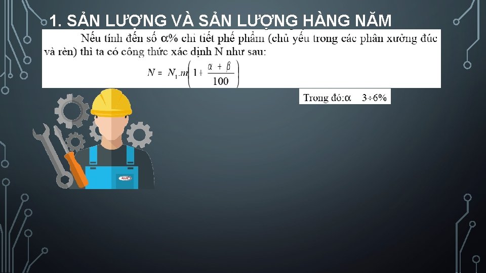 1. SẢN LƯỢNG VÀ SẢN LƯỢNG HÀNG NĂM 1. SẢN LƯỢNG VÀ SẢN LƯỢNG HÀNG NĂM