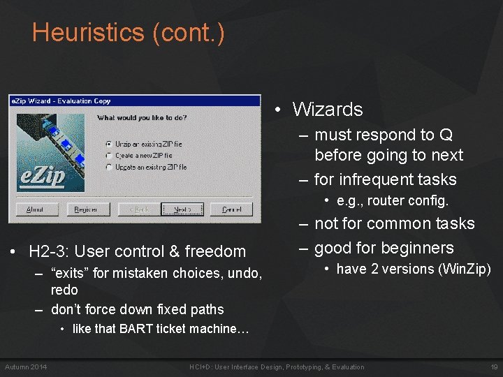 Heuristics (cont. ) • Wizards – must respond to Q before going to next Heuristics (cont. ) • Wizards – must respond to Q before going to next
