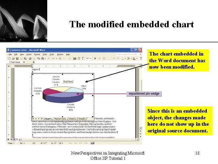 The modified embedded chart XP The chart embedded in the Word document has now