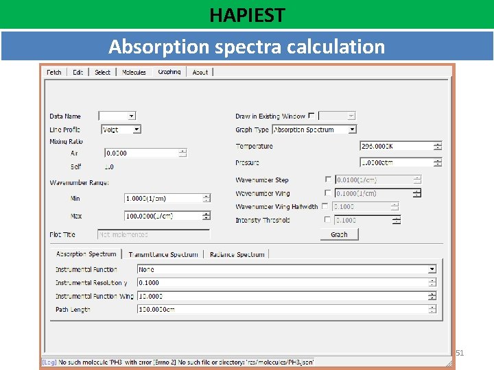 HAPIEST Absorption spectra calculation 51 