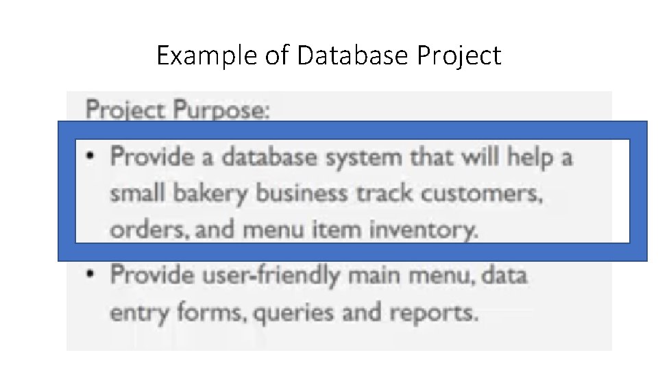 Example of Database Project Example of Database Project