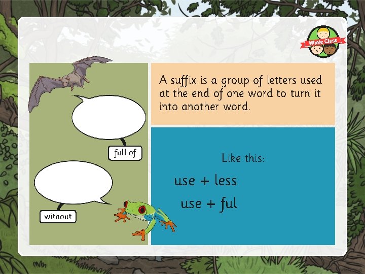 A suffix is a group of letters used at the end of one word