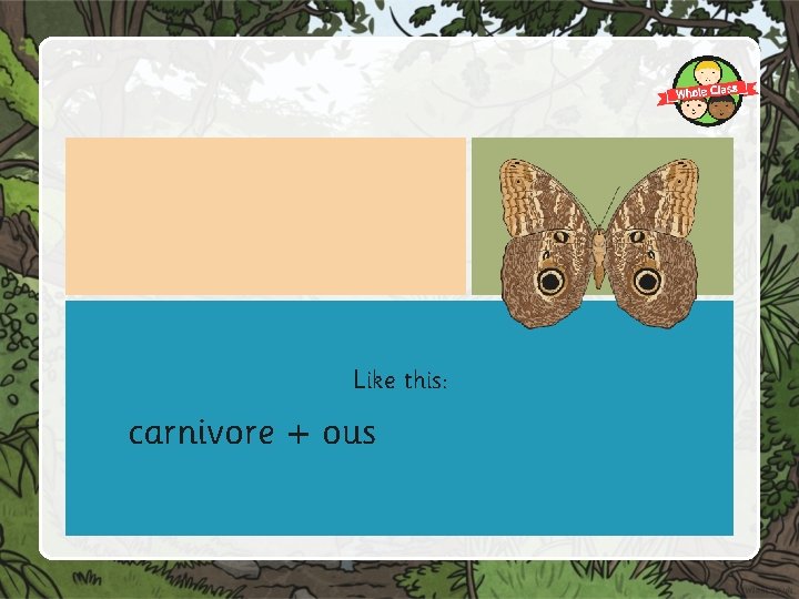 Like this: carnivore + ous 