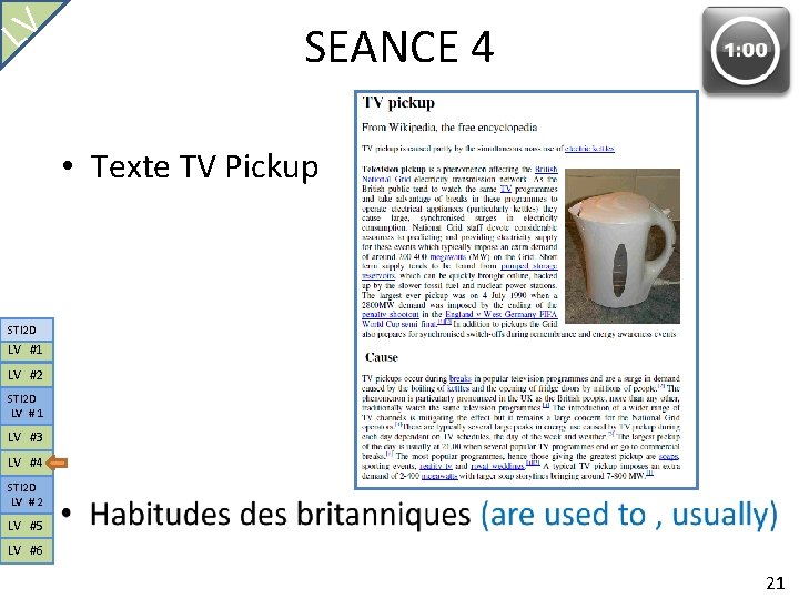 LV SEANCE 4 • Texte TV Pickup STI 2 D LV #1 LV #2