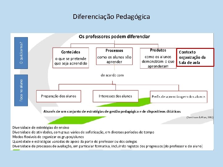 Diferenciação Pedagógica Contexto organização da Sala de aula Diferenciação Pedagógica Contexto organização da Sala de aula