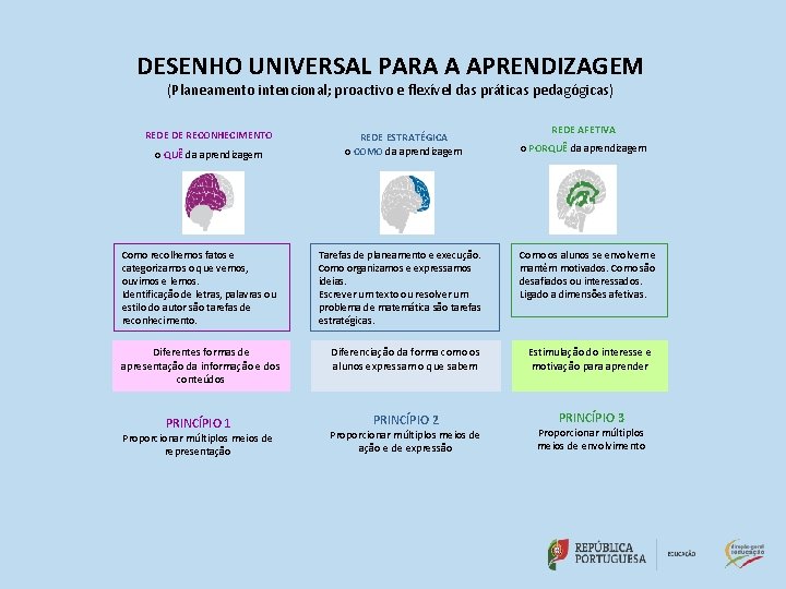 DESENHO UNIVERSAL PARA A APRENDIZAGEM (Planeamento intencional; proactivo e flexível das práticas pedagógicas) REDE DESENHO UNIVERSAL PARA A APRENDIZAGEM (Planeamento intencional; proactivo e flexível das práticas pedagógicas) REDE