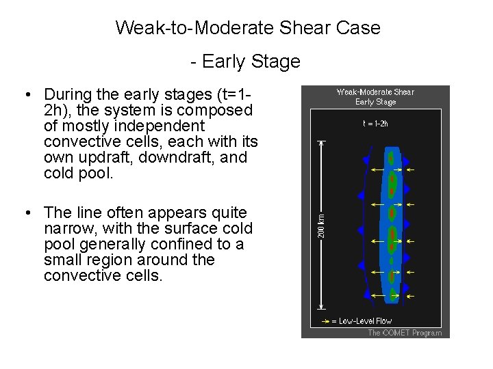 Weak-to-Moderate Shear Case - Early Stage • During the early stages (t=12 h), the