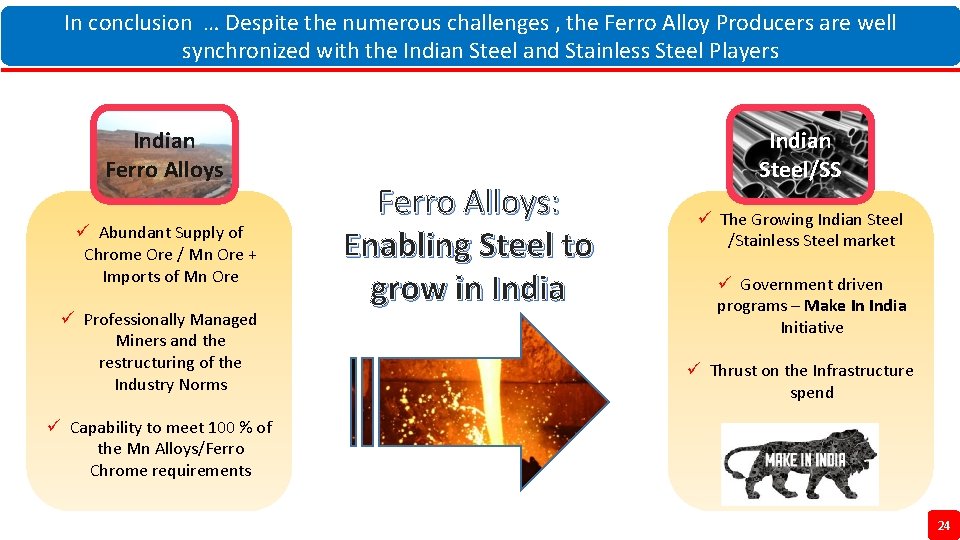 In conclusion … Despite the numerous challenges , the Ferro Alloy Producers are well