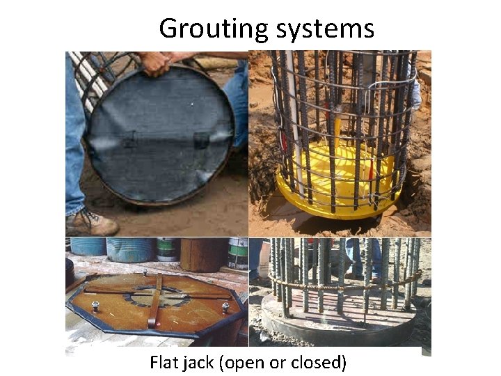 Grouting systems Flat jack (open or closed) 
