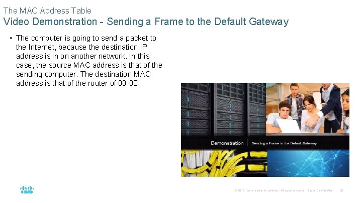 The MAC Address Table Video Demonstration - Sending a Frame to the Default Gateway