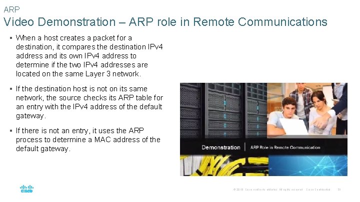 ARP Video Demonstration – ARP role in Remote Communications § When a host creates