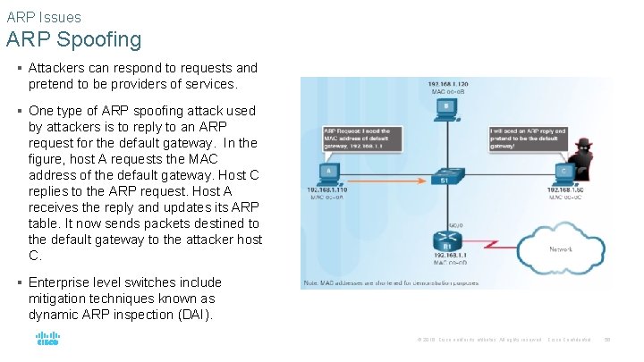 ARP Issues ARP Spoofing § Attackers can respond to requests and pretend to be