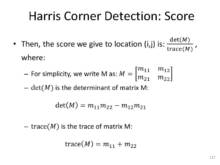 Harris Corner Detection: Score • 117 