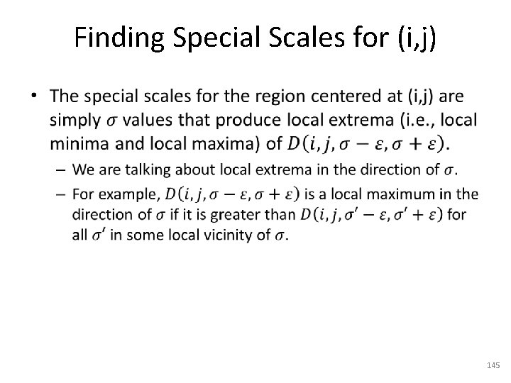 Finding Special Scales for (i, j) • 145 