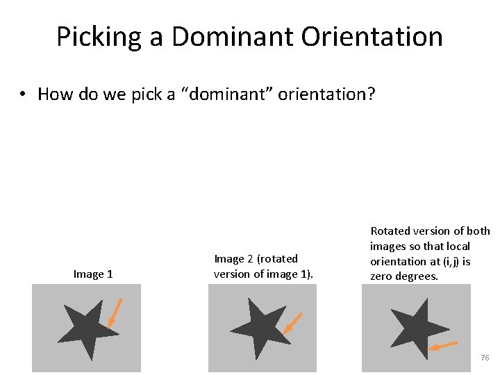 Picking a Dominant Orientation • How do we pick a “dominant” orientation? Image 1