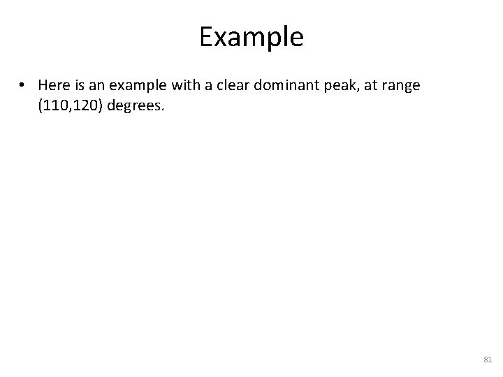 Example • Here is an example with a clear dominant peak, at range (110,