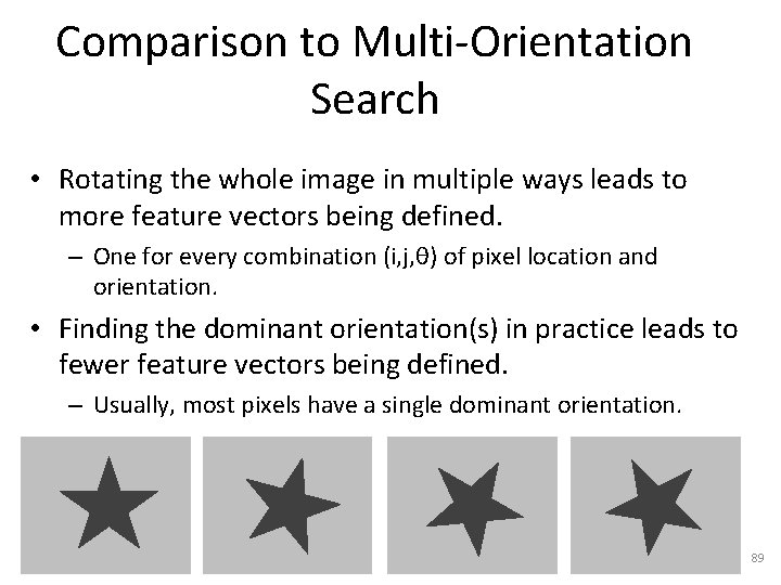 Comparison to Multi-Orientation Search • Rotating the whole image in multiple ways leads to