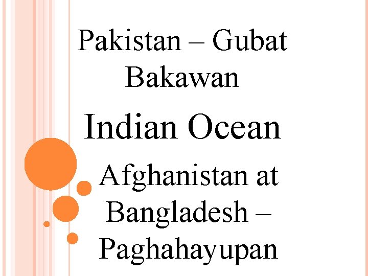 Pakistan – Gubat Bakawan Indian Ocean Afghanistan at Bangladesh – Paghahayupan 