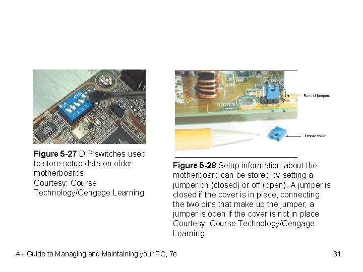 Figure 5 -27 DIP switches used to store setup data on older motherboards Courtesy: