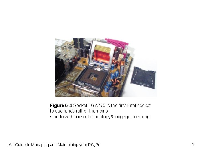 Figure 5 -4 Socket LGA 775 is the first Intel socket to use lands