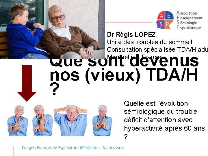 Dr Régis LOPEZ Unité des troubles du sommeil Consultation spécialisée TDA/H adu Montpellier, France