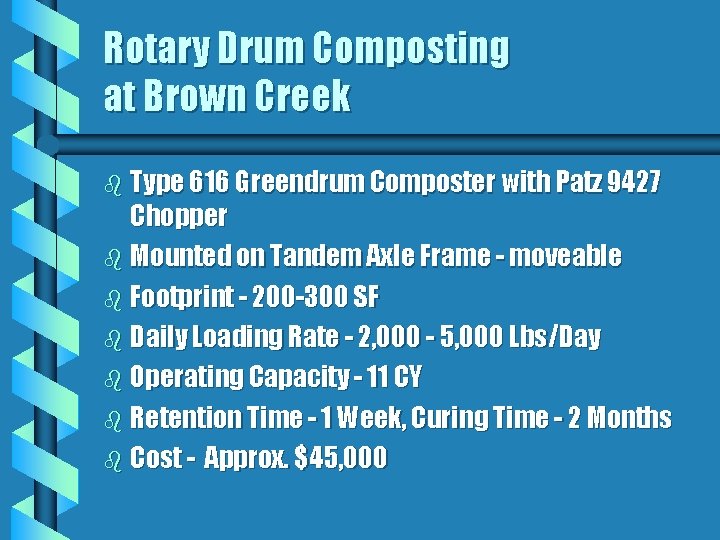 Rotary Drum Composting at Brown Creek b Type 616 Greendrum Composter with Patz 9427
