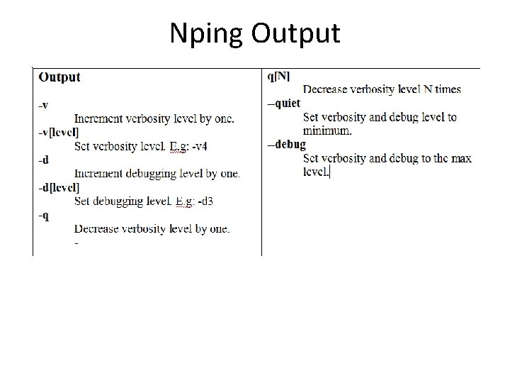 Nping Output 