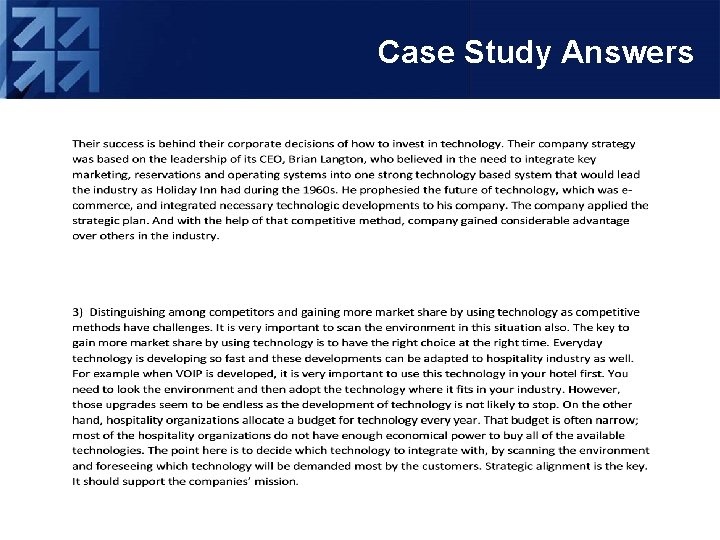 Case Study Answers 