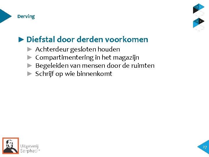 Derving ► Diefstal door derden voorkomen ► ► Achterdeur gesloten houden Compartimentering in het