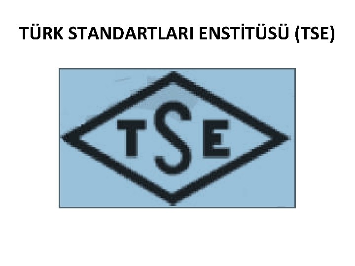 TÜRK STANDARTLARI ENSTİTÜSÜ (TSE) 