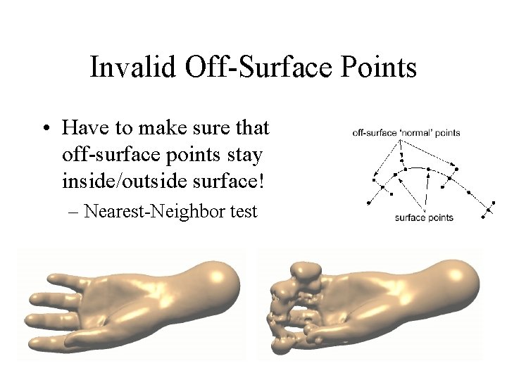 Invalid Off-Surface Points • Have to make sure that off-surface points stay inside/outside surface!
