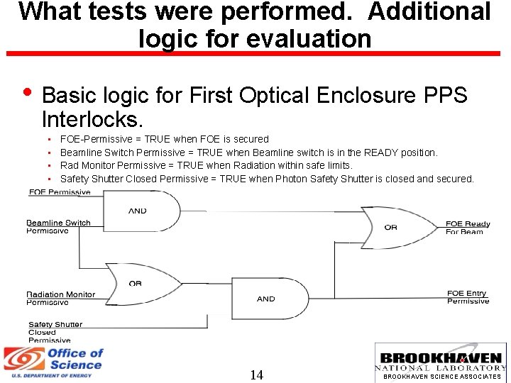What tests were performed. Additional logic for evaluation • Basic logic for First Optical