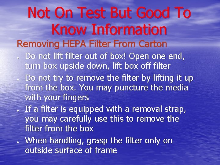 Not On Test But Good To Know Information Removing HEPA Filter From Carton l Not On Test But Good To Know Information Removing HEPA Filter From Carton l