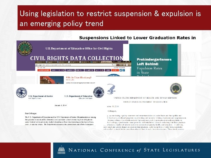 Using legislation to restrict suspension & expulsion is an emerging policy trend 