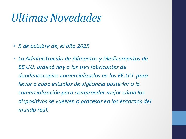 Ultimas Novedades • 5 de octubre de, el año 2015 • La Administración de