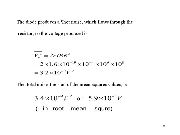 The diode produces a Shot noise, which flows through the resistor, so the voltage The diode produces a Shot noise, which flows through the resistor, so the voltage