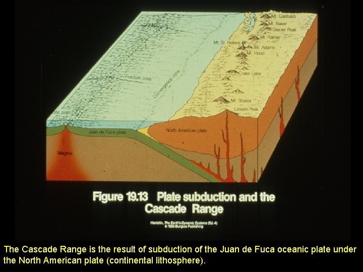 The Cascade Range is the result of subduction of the Juan de Fuca oceanic