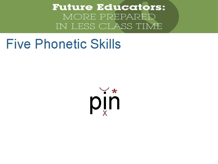 Five Phonetic Skills * pin X 