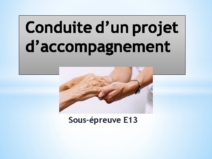 Sous-épreuve E 13 