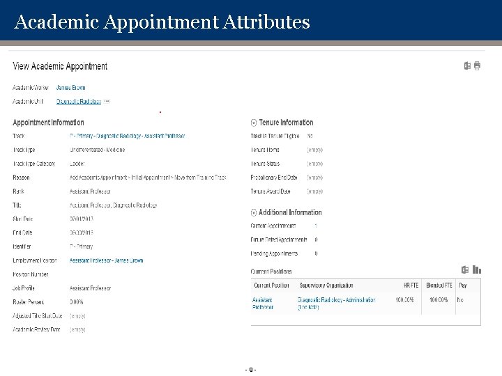 Academic Appointment Attributes -9 - 